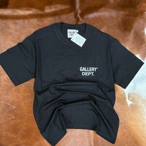 Gallery Dept Black Tee with Logo
